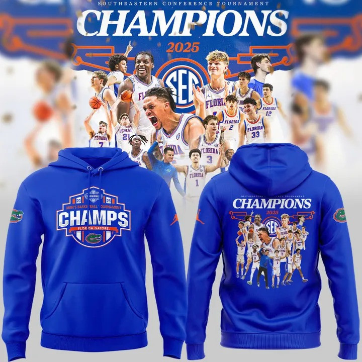 Florida Gators SEC Men's Basketball Champions 2025 Hoodie Fan Merch Gifts Father's Day-1