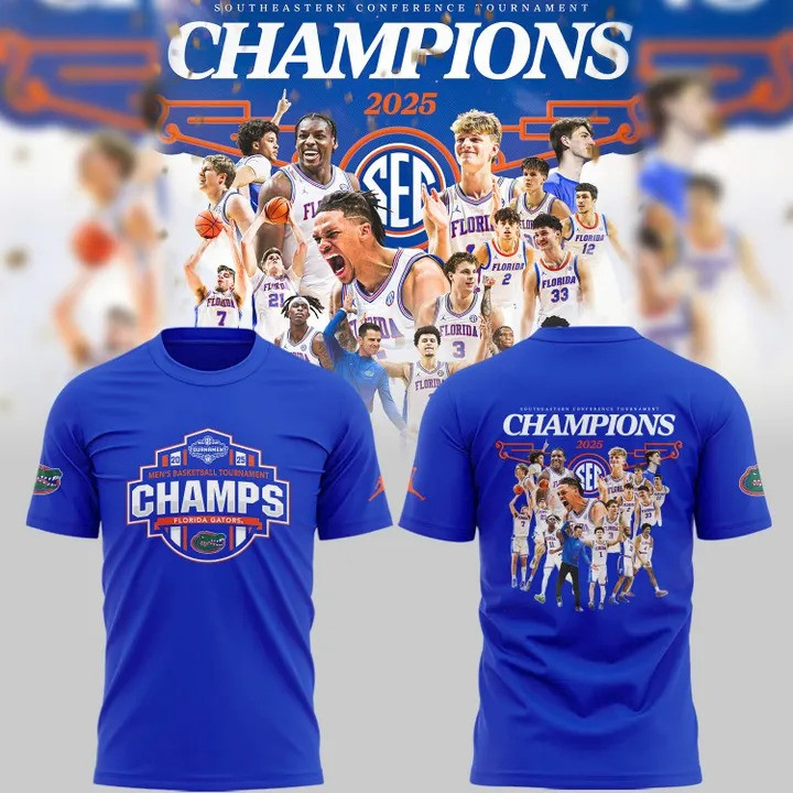 Florida Gators SEC Men's Basketball Champions 2025 Shirt Clothing Fan Gifts For Him-1