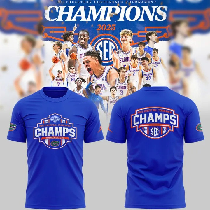 Florida Gators SEC Men's Basketball Champions 2025 T-Shirt Championship Fan Apparel Gifts-1