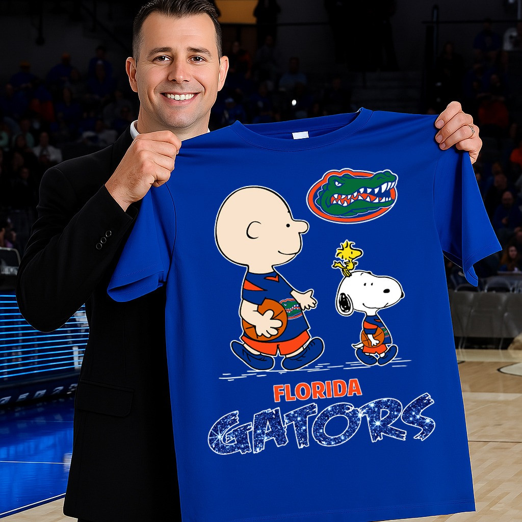 Florida Gators Snoopy Peanuts T-Shirt Cute Basketball Lovers Gifts For Gators Fans For Him-1