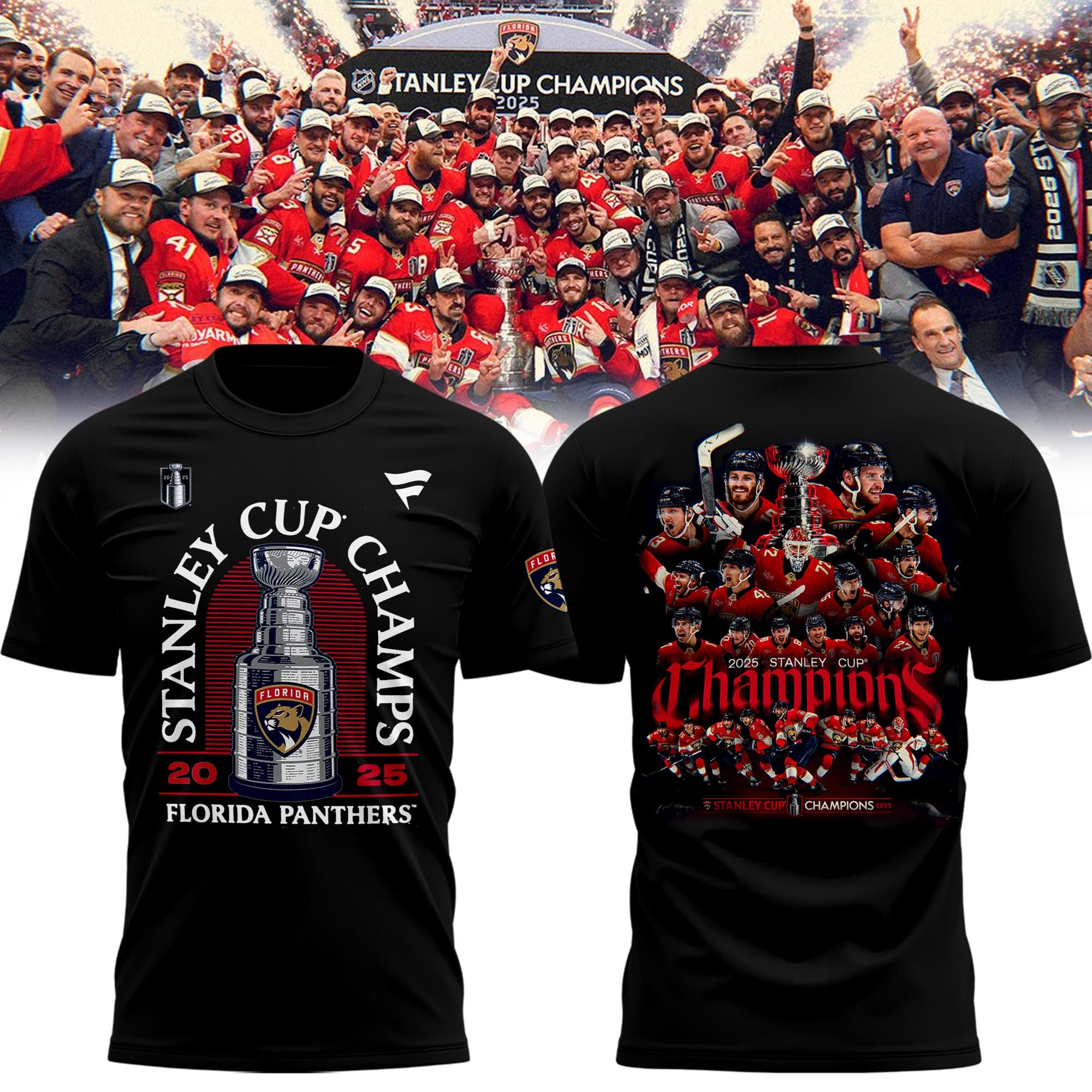 Florida Panthers 2024 2025 Stanley Cup Champions Shirt Back To Back Hockey Great Merch-1