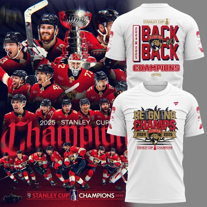 Florida Panthers Reigning Stanley Cup Champions 2025 Shirt Back To Back Special Fan Merch-1