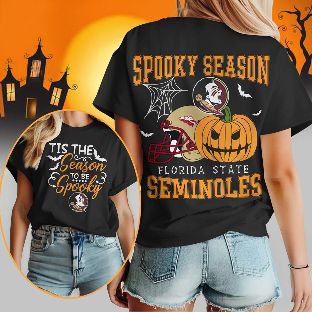 Florida State Seminoles 2025 NCAA Halloween Spooky Season Vintage T-Shirt Fan Merch-1