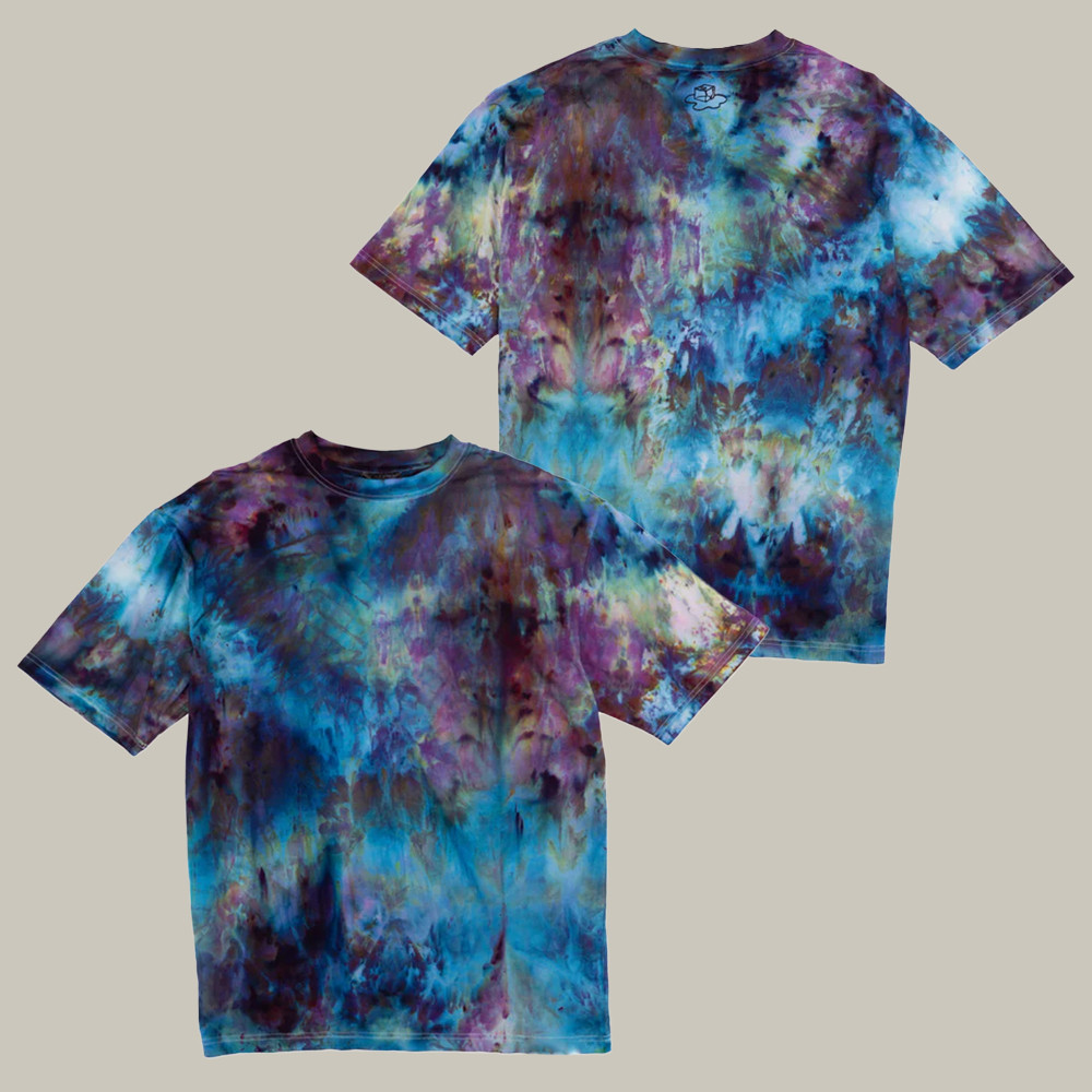 Galaxy Blue Purple Hue Watercolor Style T-Shirt Vibrant Tie Dye Shirt Gifts For Him-1