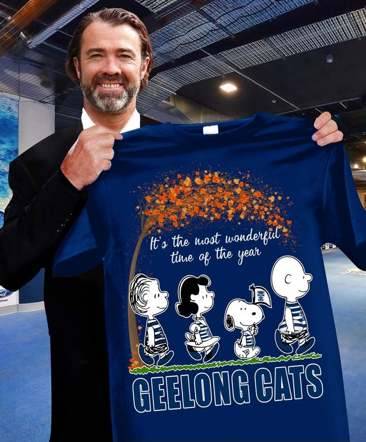 Geelong Cats Peanuts It's The Most Wonderful Time Of The Year Shirt Autumn Themed Fan Gifts-1 Geelong Cats Peanuts It's The Most Wonderful Time Of The Year Shirt Autumn Themed Fan Gifts-1