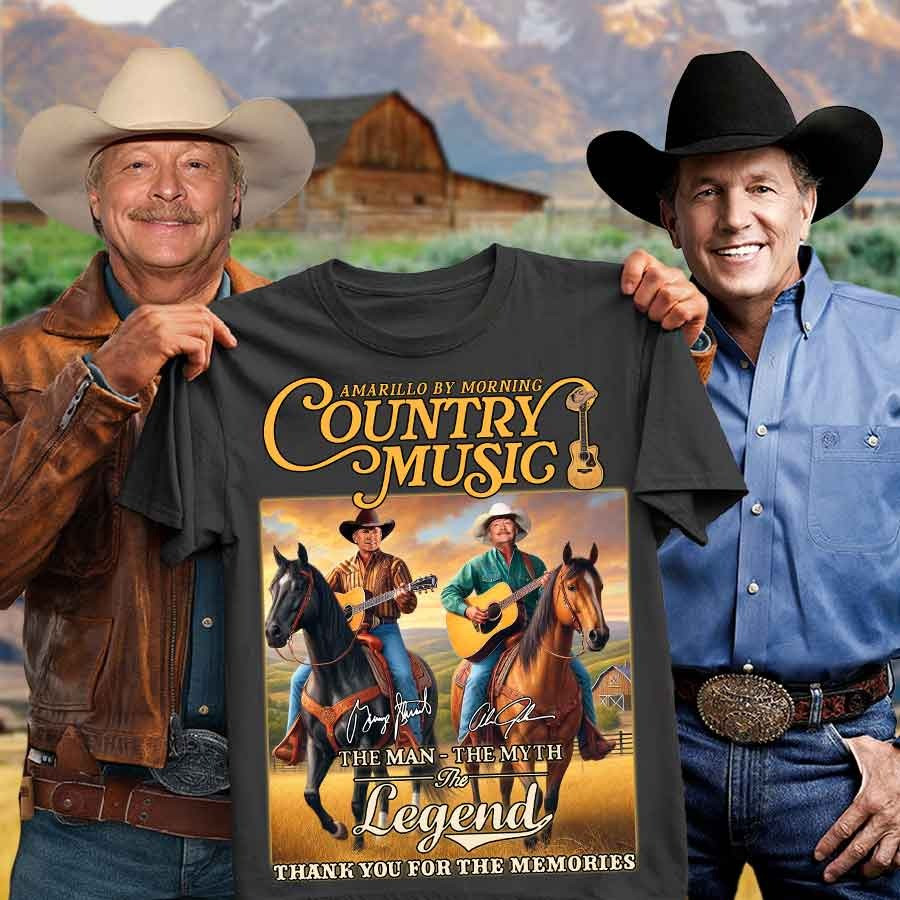 George Strait Alan Jackson Amarillo By Morning Shirt Country Music Gifts For Fans-1