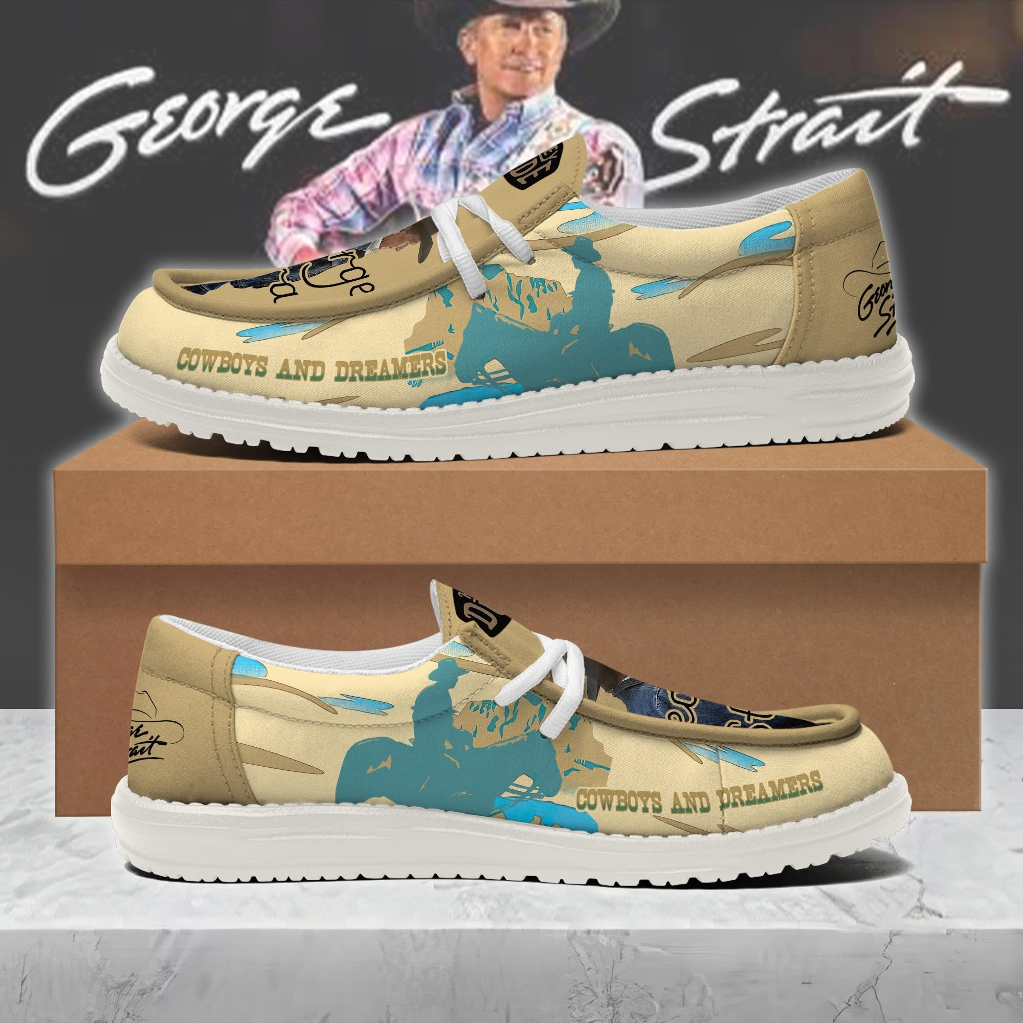 George Strait Cowboys And Dreamers Casual Shoes Sneakers Tour Merch Gifts For Fans-1