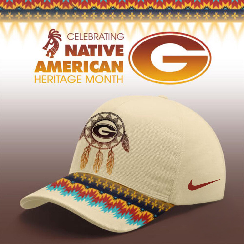 Georgia Bulldogs 2025 NCAA Native American Heritage Hat Bulldogs Merch Christmas Gifts For Dad-1