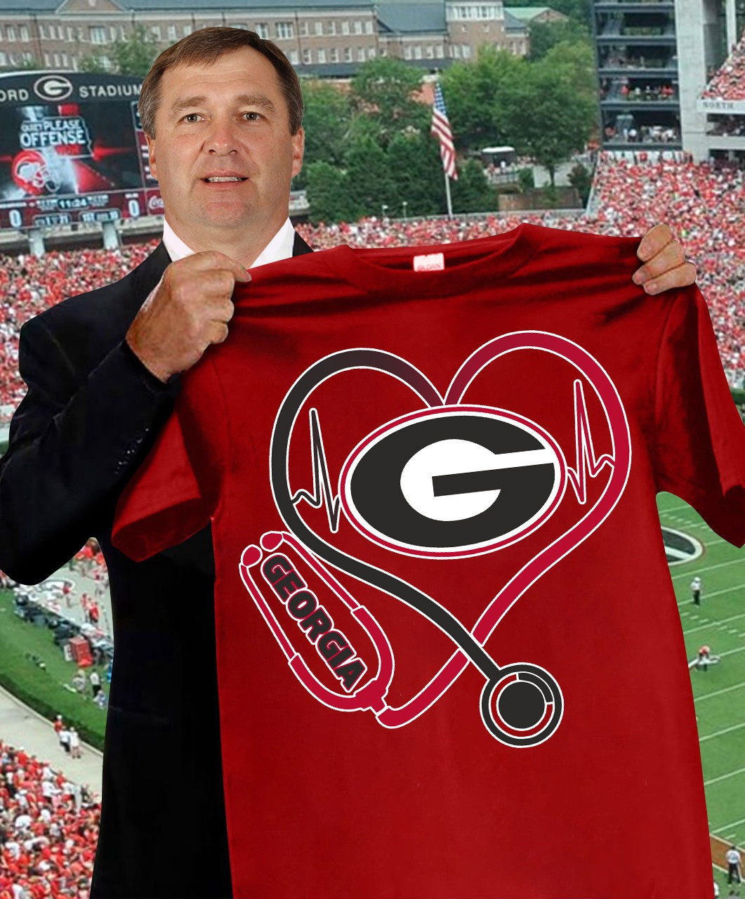 Georgia Bulldogs Nurses Night T-Shirt Honor Nurses Day Football Lovers Gifts For Fans-1