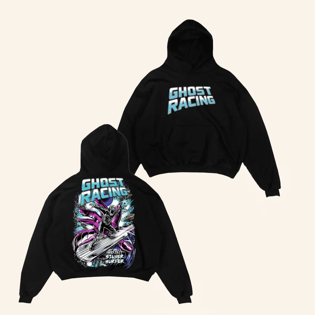 Ghost Racing Merch Project Silver Surfer Black Hoodie Birthday Presents For Boyfriend-1