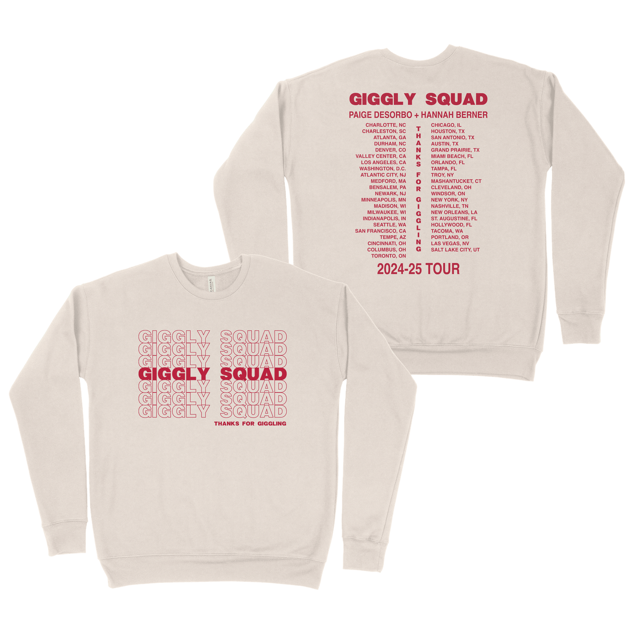 Giggly Squad Merch Sweatshirt Thank You For Giggling 2024 2025 Tour Merchandise Fan Gifts-1 Giggly Squad Merch Sweatshirt Thank You For Giggling 2024 2025 Tour Merchandise Fan Gifts-1