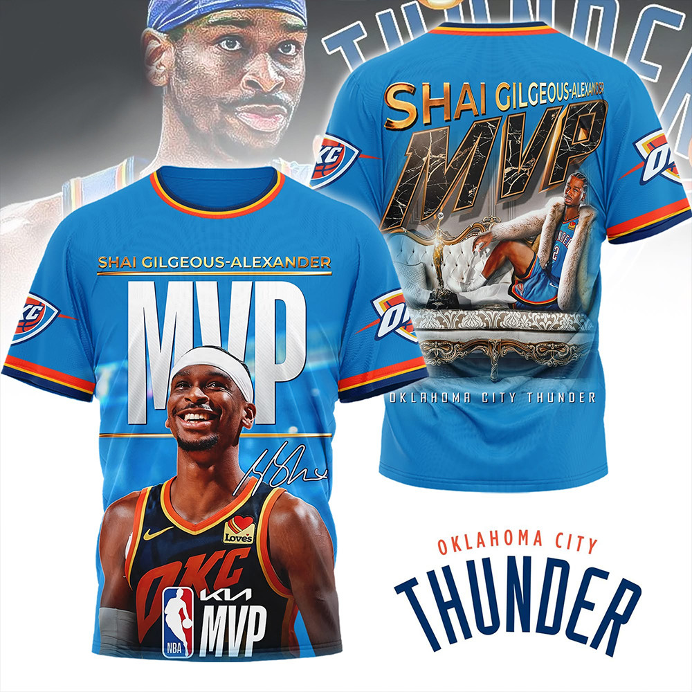 Gilgeous Alexander 2024 2025 NBA MVP Shirt OKC Oklahoma City Thunder Basketball Fan Gifts-1
