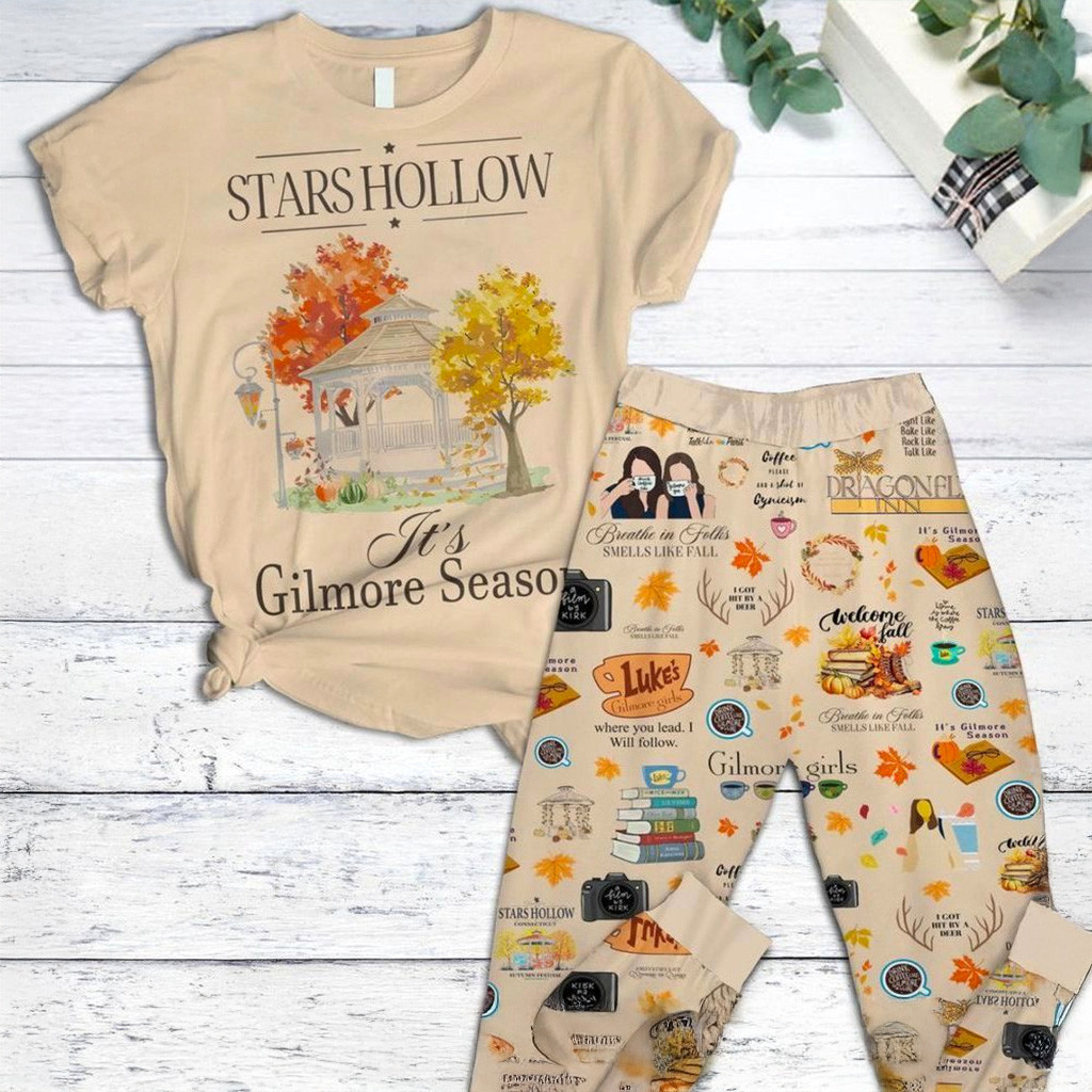 Gilmore Girls Stars Hollow It's Gilmore Season Pajamas Set Gilmore Girls Merch Gifts For Her-1
