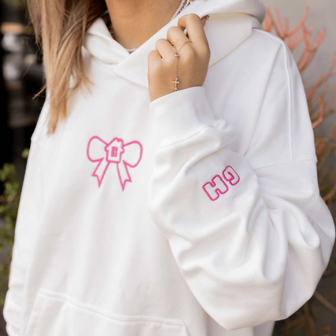 Glow House Hoodie White You Are Loved Bow Hoodie Cute Mothers Day Gifts Gifts For Besties-1 Glow House Hoodie White You Are Loved Bow Hoodie Cute Mothers Day Gifts Gifts For Besties-1