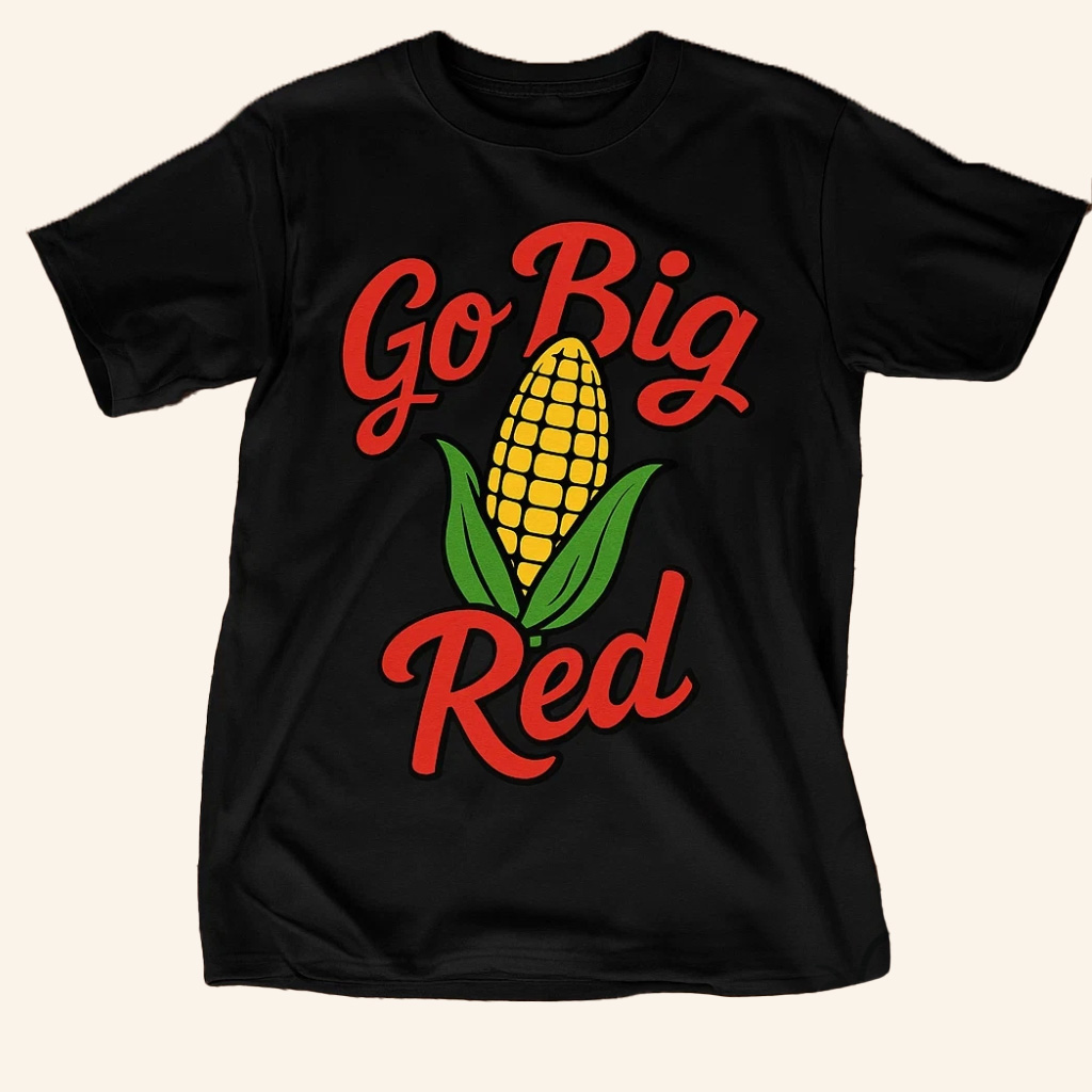 Go Big Red Nebraska Cornhuskers Game Day Shirt Fan Merch Gifts For Dad-1