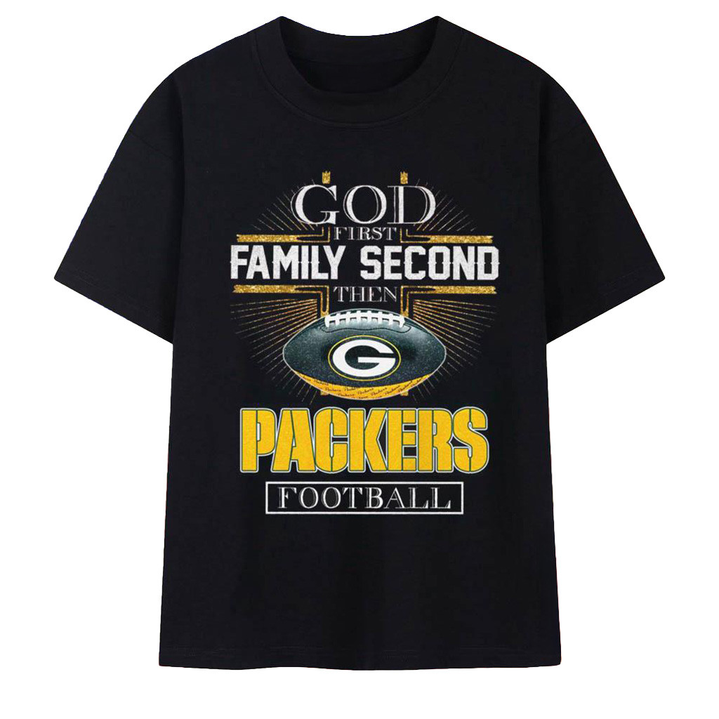 God First Family Second Then Packers Football 2025 Vintage T-Shirt Packers Merch Him Gifts-1
