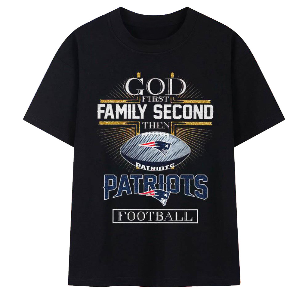 God First Family Second Then Patriots Football 2025 Vintage T-Shirt Patriots Merch Husband Gifts-1