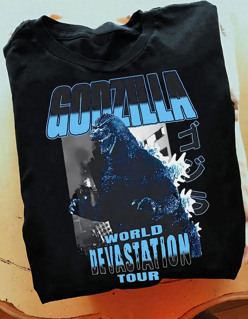 Godzilla World Devastation Tour T-Shirt Graphic Tee Godzilla Themed Gifts-1