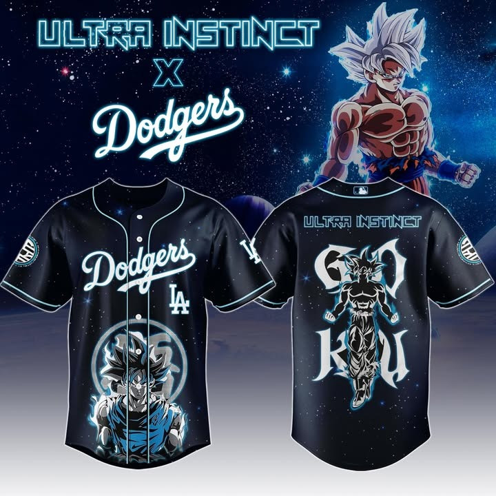 Goku Ultra Instinct x Dodgers Jersey Dragon Ball Fan Gifts For Him Adults LA Dodgers Fans-1