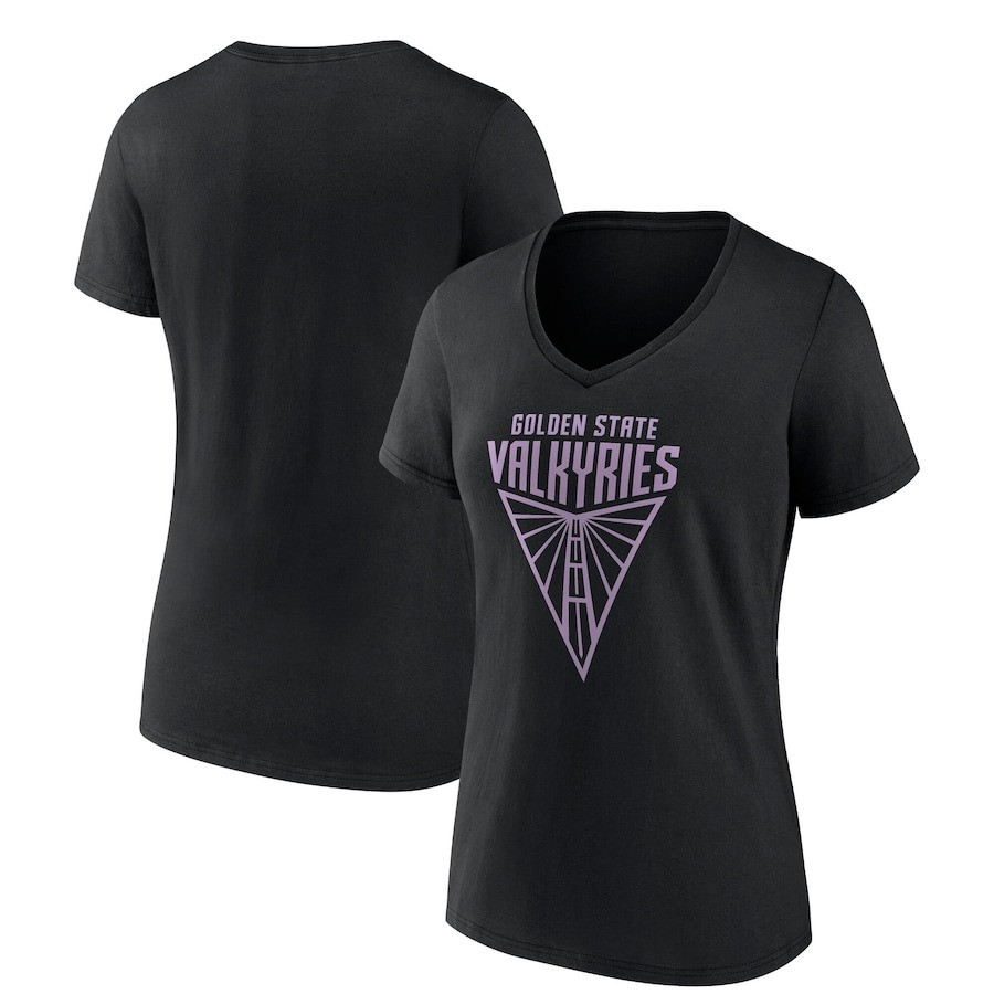 Golden State Valkyries Merch Women's V-Neck T-Shirt State Valkyries Primary Logo Apparel-1