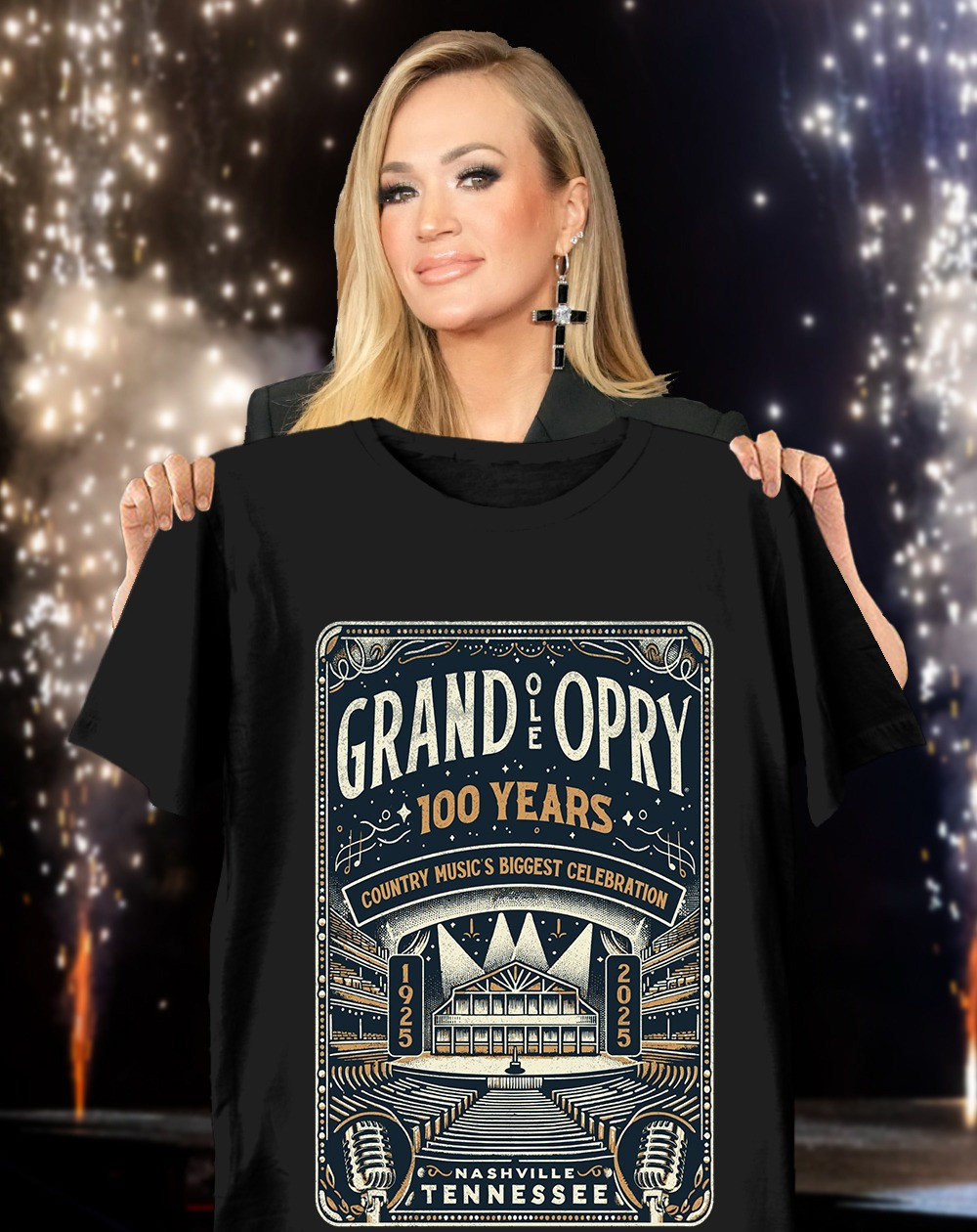 Grand Ole Opry 100 Years In Nashville T-Shirt Apparel Gifts For Fans-1