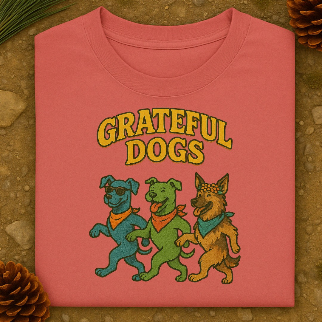 Grateful Dead Dog T-Shirt Funny Cute Dog Graphic Tee Gifts For Grateful Dead Fans-1