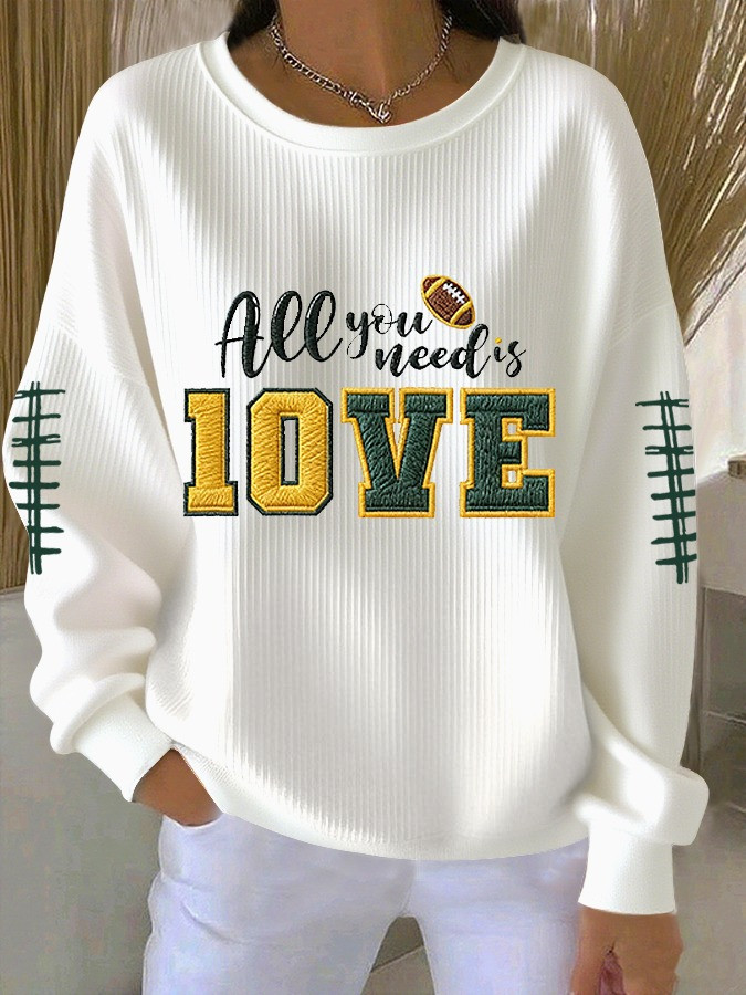Green Bay Packer All You Need Is Love Sweatshirt Awesome Gifts For Green Bay Packer Fans-1 Green Bay Packer All You Need Is Love Sweatshirt Awesome Gifts For Green Bay Packer Fans-1