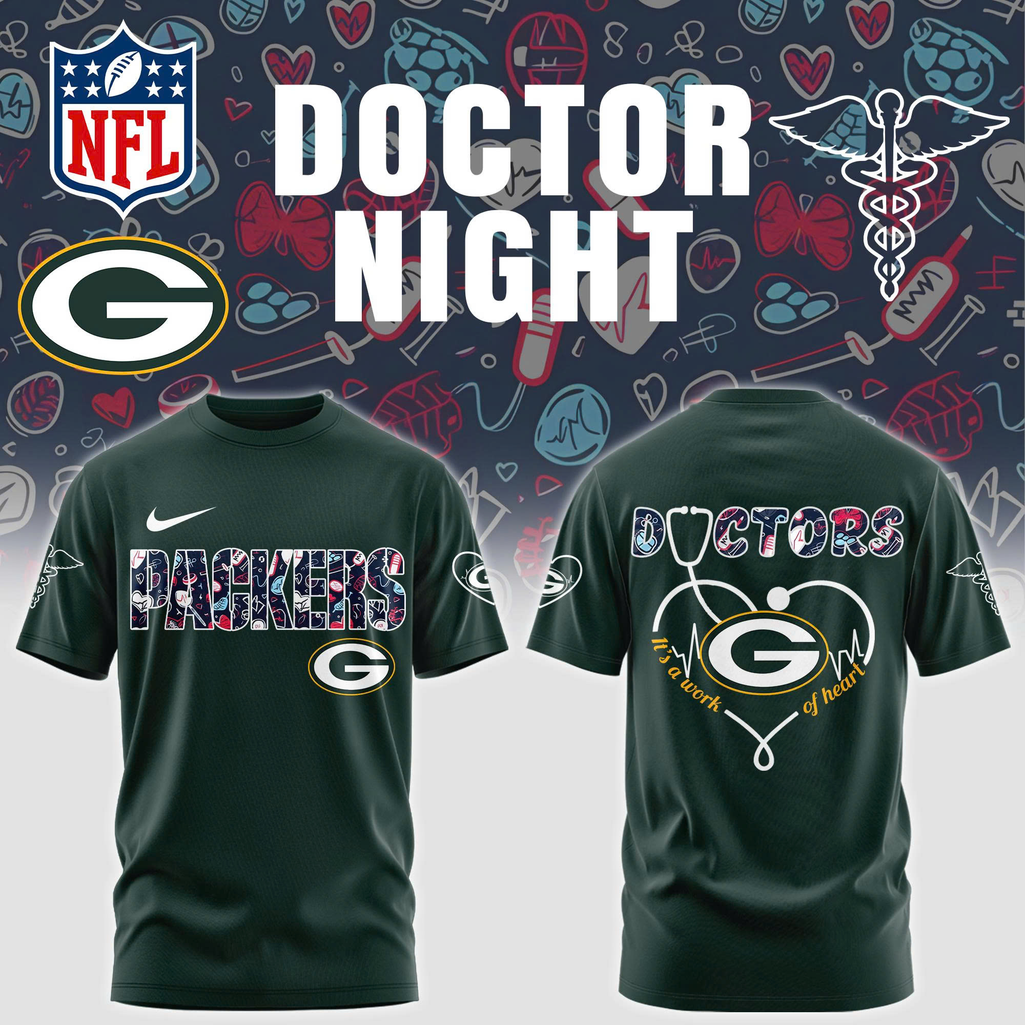 Green Bay Packers DOCTORS NIGHT Combo Tshirt-1