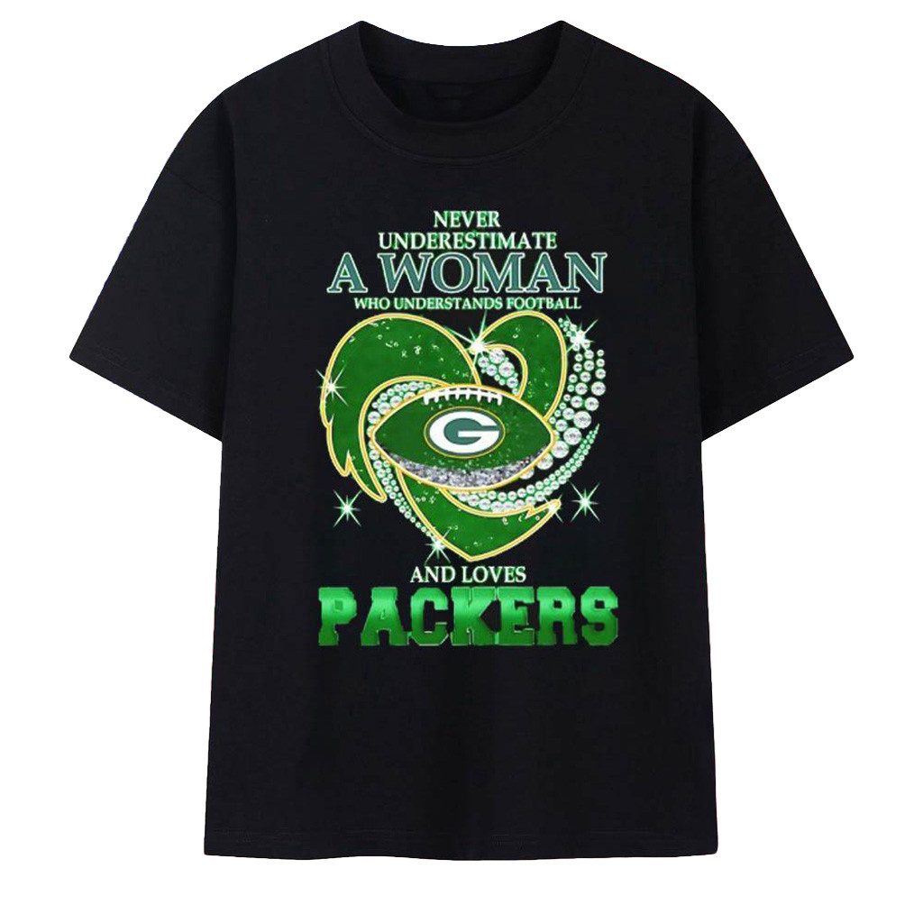 Green Bay Packers Never Underestimate A Woman Who Understands Football Shirt Packers Merch-1