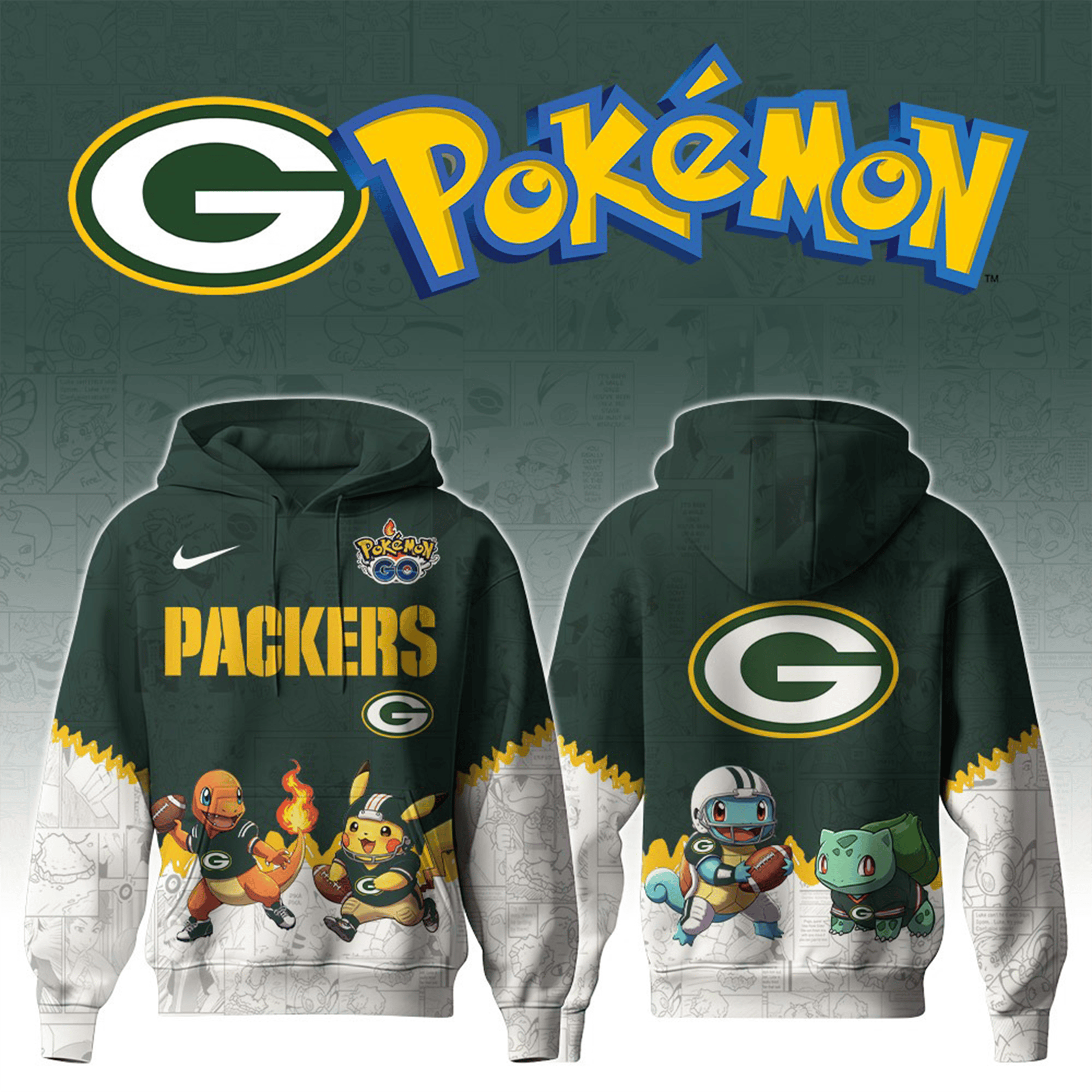 Green Bay Packers X Pokemon Hoodie Special Pokemon Limited Edition Hoodie Packers Fans Gifts-1