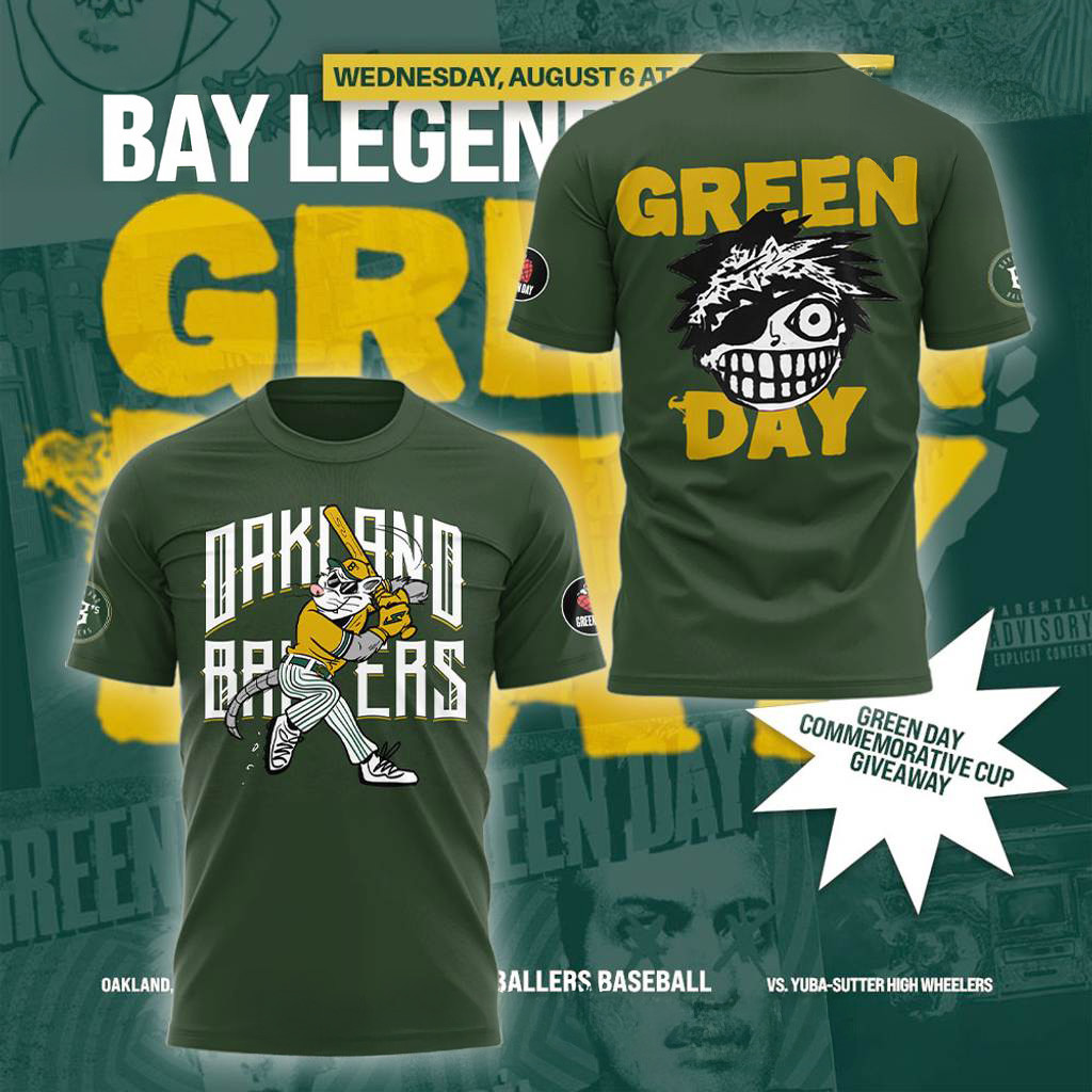 Green Day x Oakland Ballers Special T-Shirt Ballers Merch Best Christmas Gifts For Dad-1