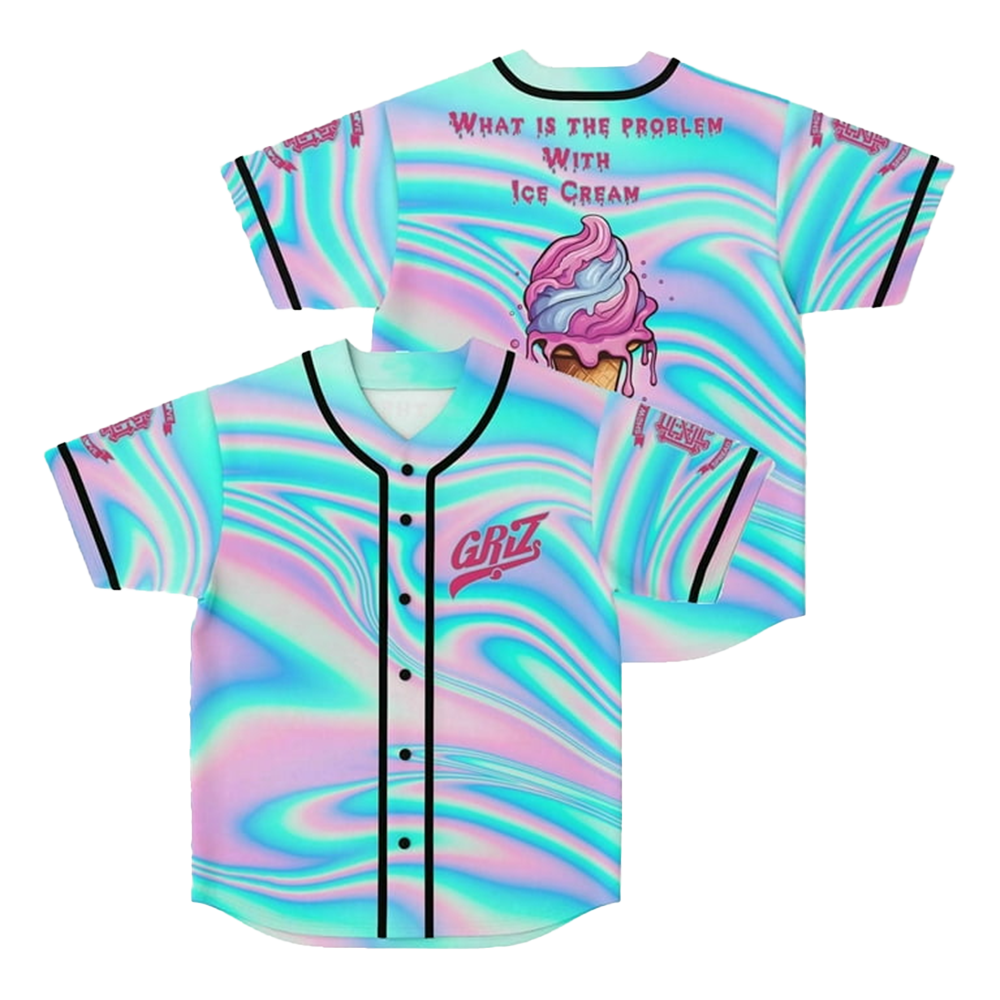 Griz Merch Ice Cream Griz Baseball Jersey Gifts For DJ Fans Unique Gift for Southern Men-1