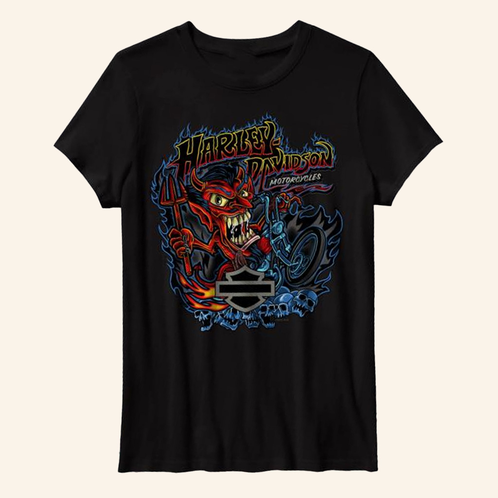 Harley Davidson Merch Devil On Wheels Shirt Best Birthday Gift For Him-1
