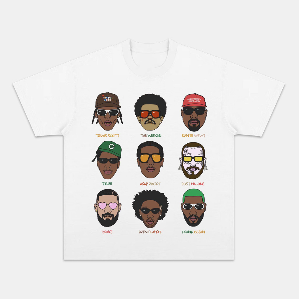 Hip Hop RB Big Faces Graphic T-Shirt White Fan Merch Christmas Gifts For Hip Hop Lovers-1