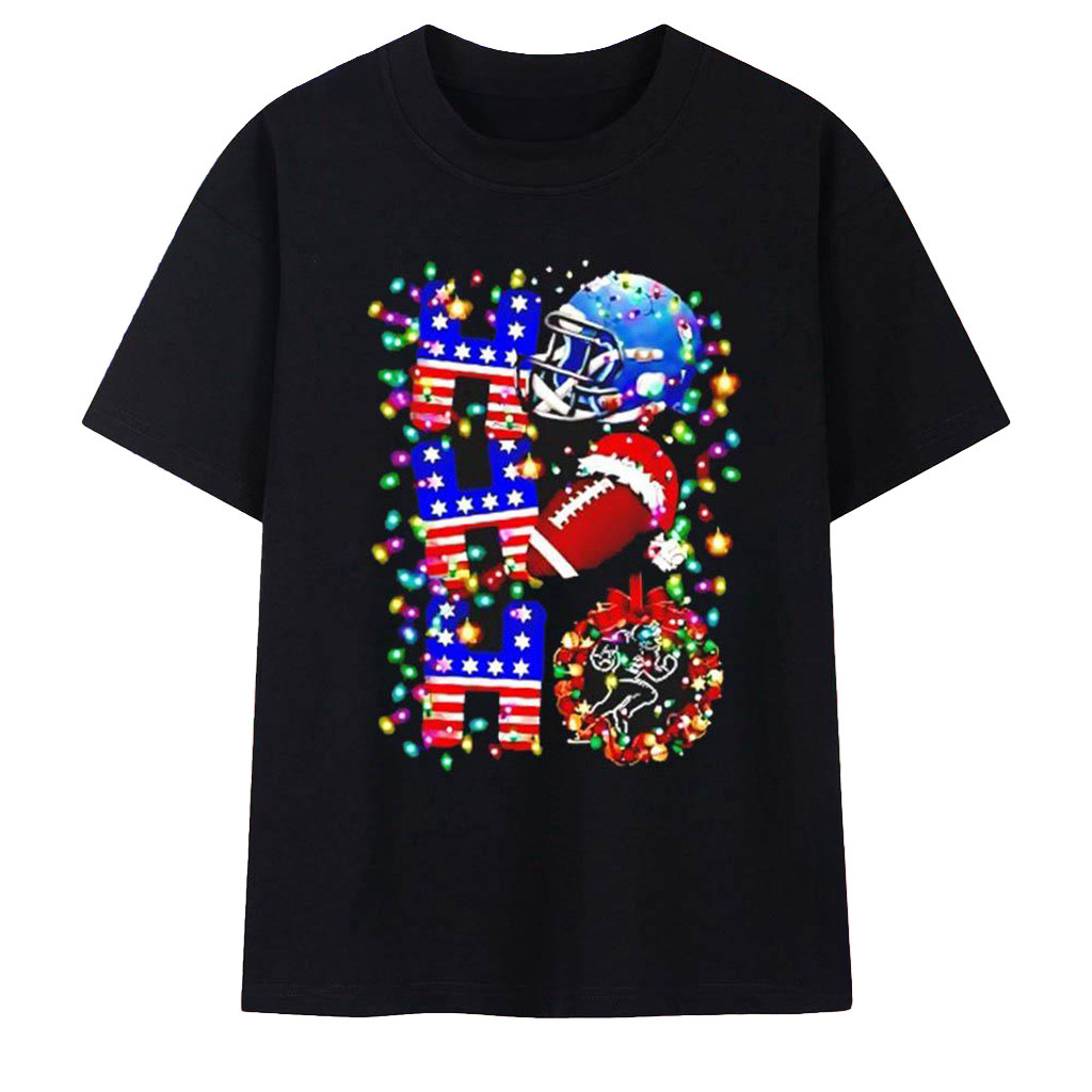 Ho Ho Ho Festive Game Day Christmas Lights T-Shirt Christmas Gifts For Boyfriend-1