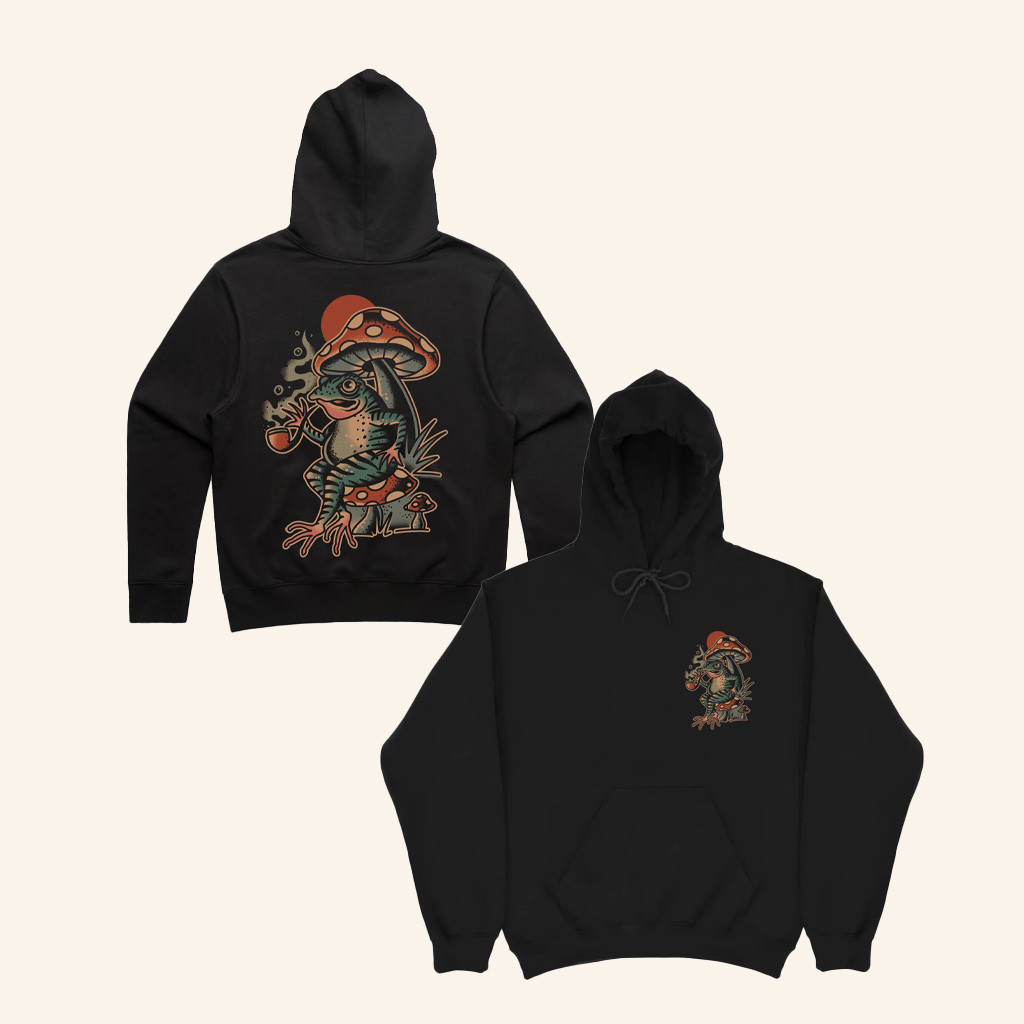 Hobo Jack Merch Mystical Frog Black Hoodie Gifts For Brother-1