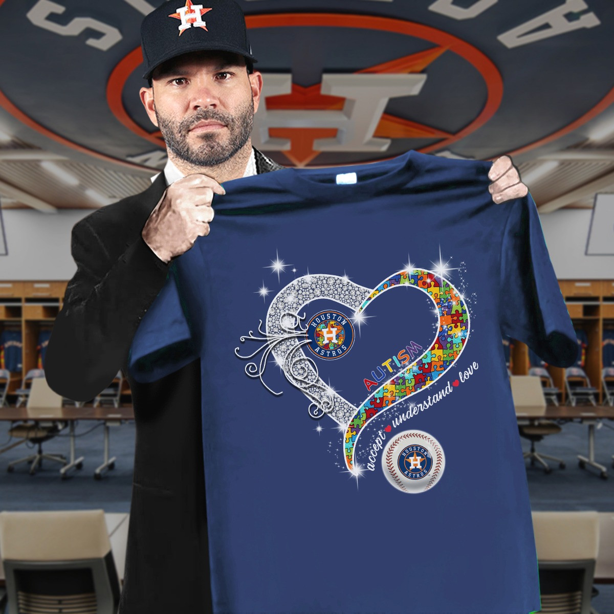 Houston Astros Autism Awareness Month T-Shirt Accept Understand Gifts For Astros Fans-1