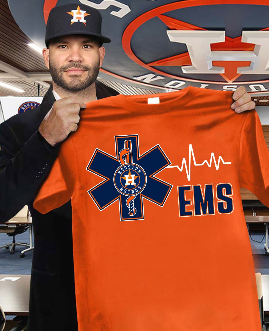 Houston Astros EMS T-Shirt Support Honor Emergency Medical Astros Fan Merch Gift Ideas-1