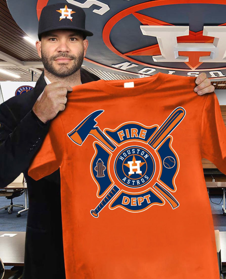 Houston Astros Firefighters Fire Dept T-Shirt Honor Fireman Gifts For Baseball Fans-1