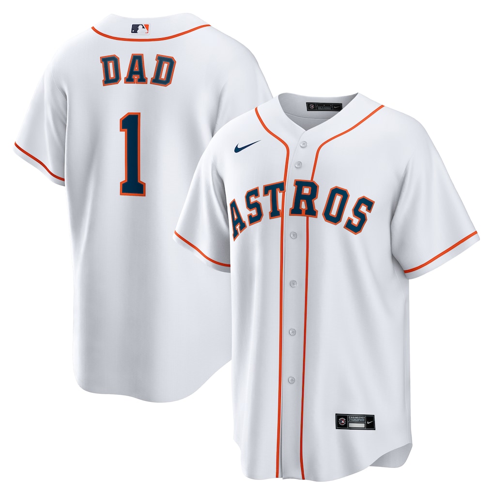 Houston Astros Nike #1 Dad Home Replica Jersey - White-1