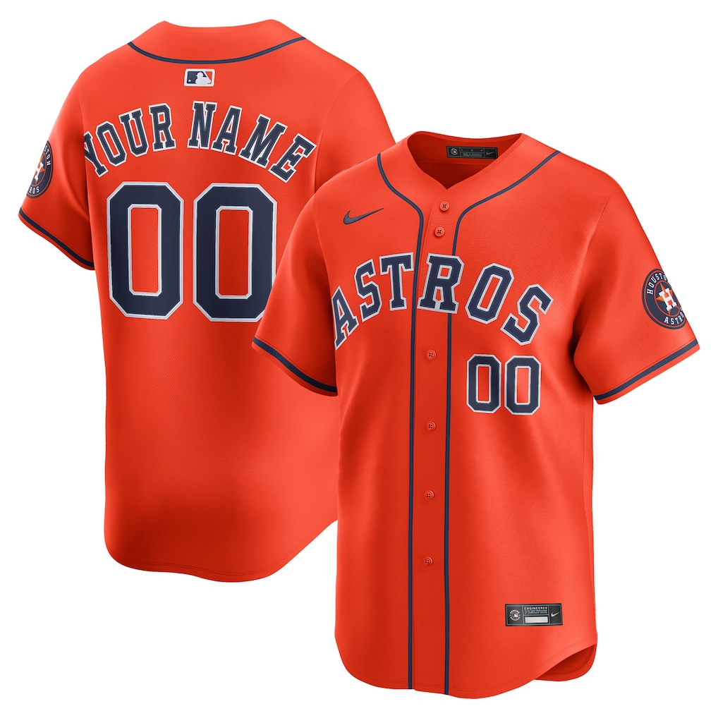 Houston Astros Nike Alternate Limited Custom Jersey - Orange-1