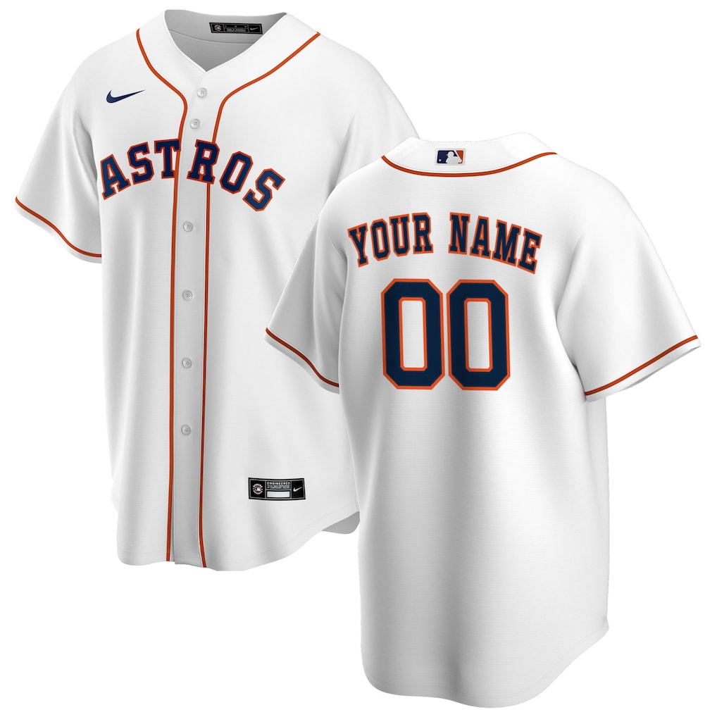 Houston Astros Nike Home Replica Custom Jersey - White-1