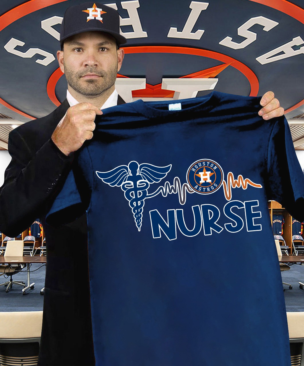 Houston Astros Nurses Night T-Shirt Honor Nurses Day Baseball Gifts For Astros Fans-1