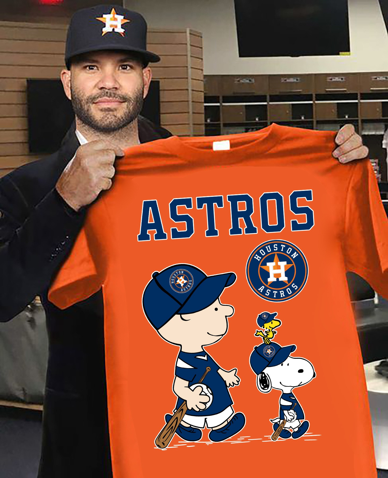 Houston Astros Snoopy Peanuts T-Shirt Cute Baseball Lovers Best Gifts For Astros Fans-1