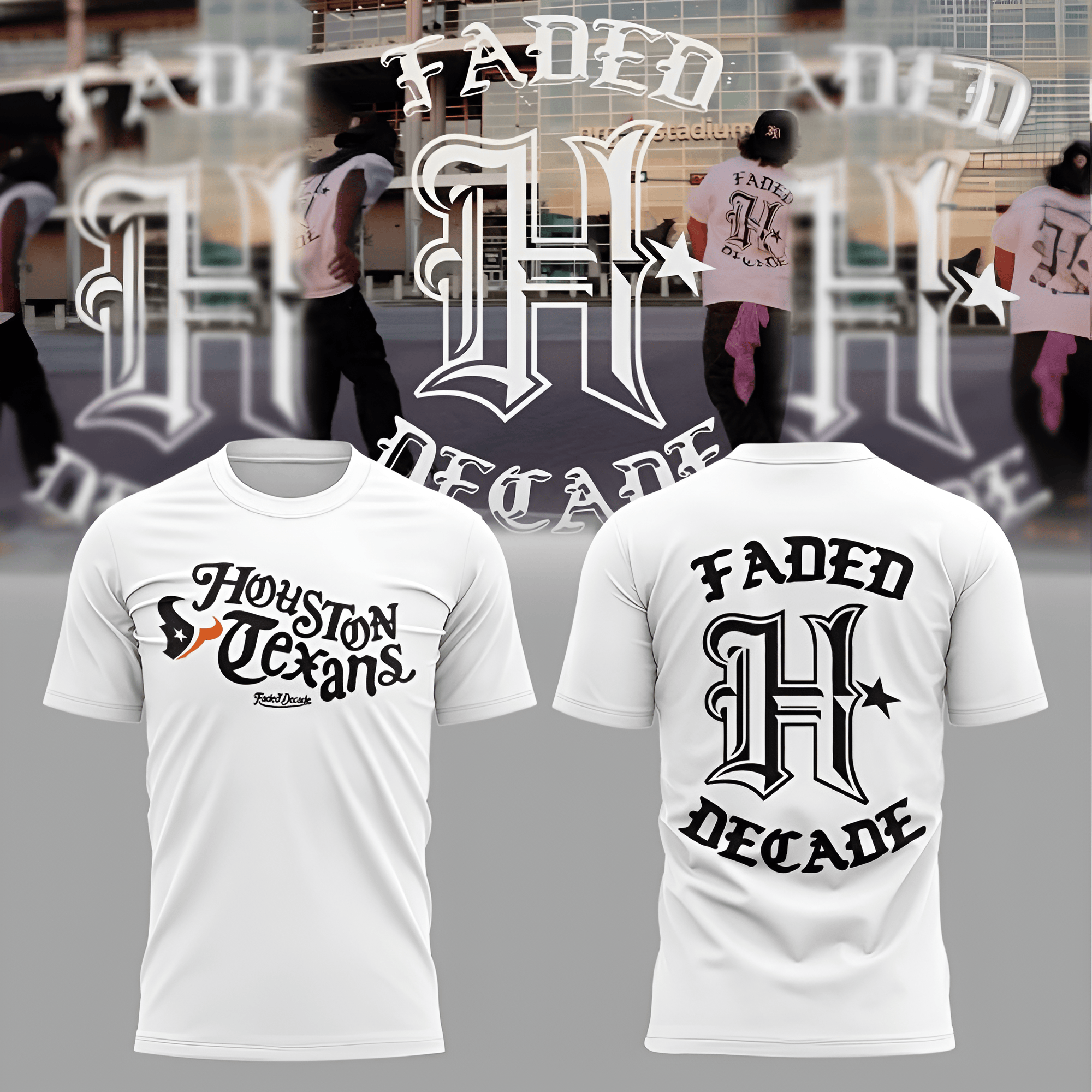Houston Texans T-Shirt Faded Decade Tee Texans Faded Decade Merch Football Lovers Gifts-1
