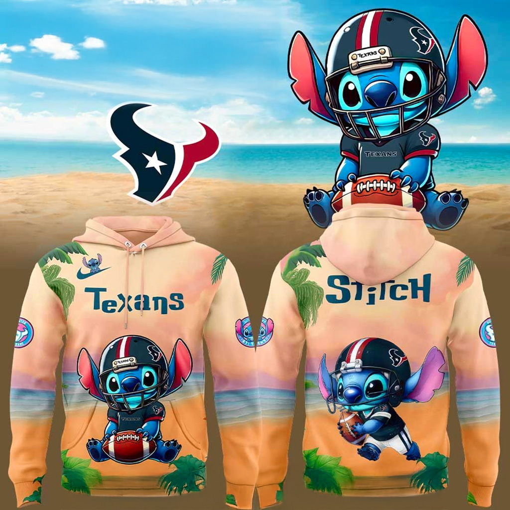 Houston Texans x Stitch Hoodie Houston Texans Merch Gift Ideas For Sister-1