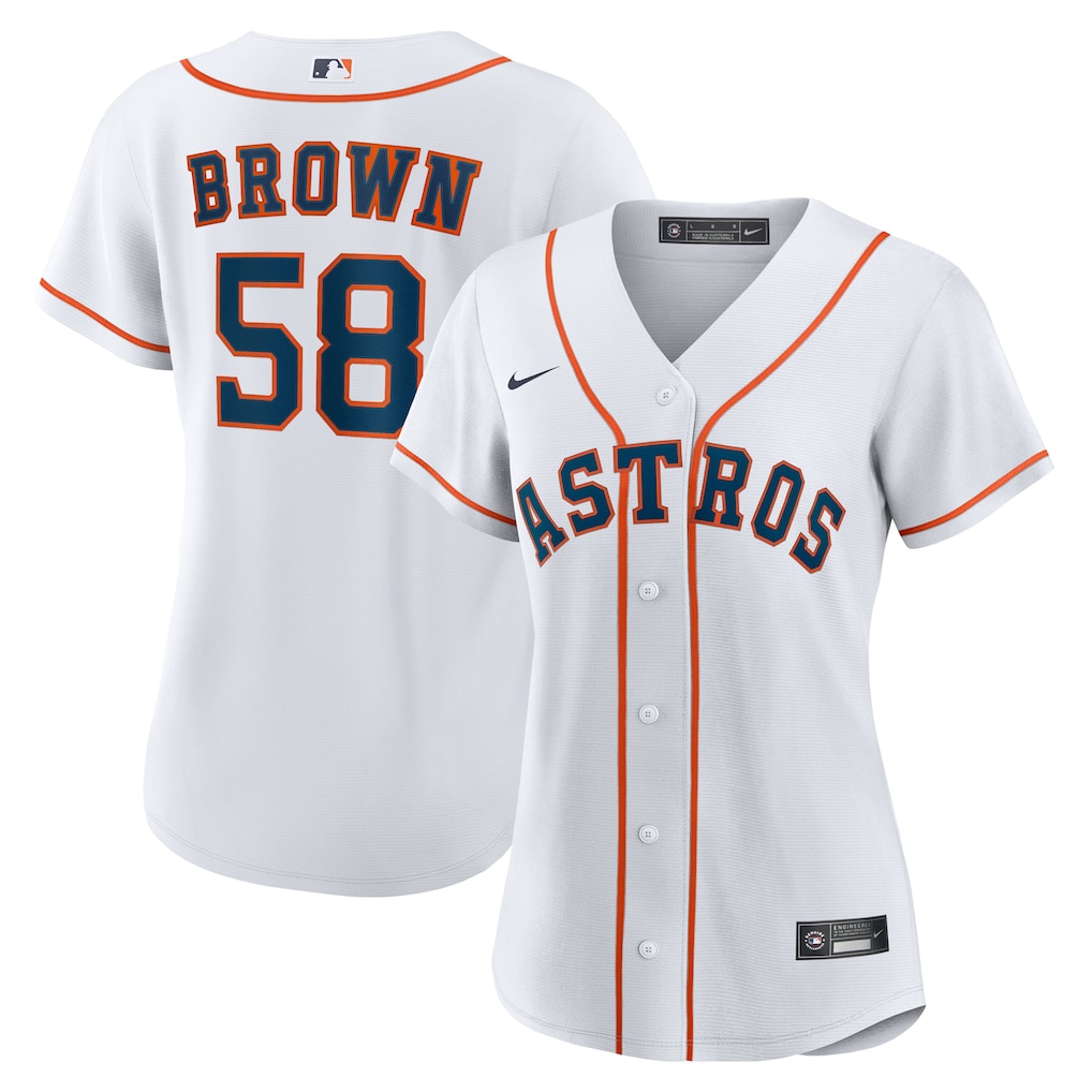 Hunter Brown Houston Astros Nike Women's Home Replica Jersey - White-1 Hunter Brown Houston Astros Nike Women's Home Replica Jersey - White-1