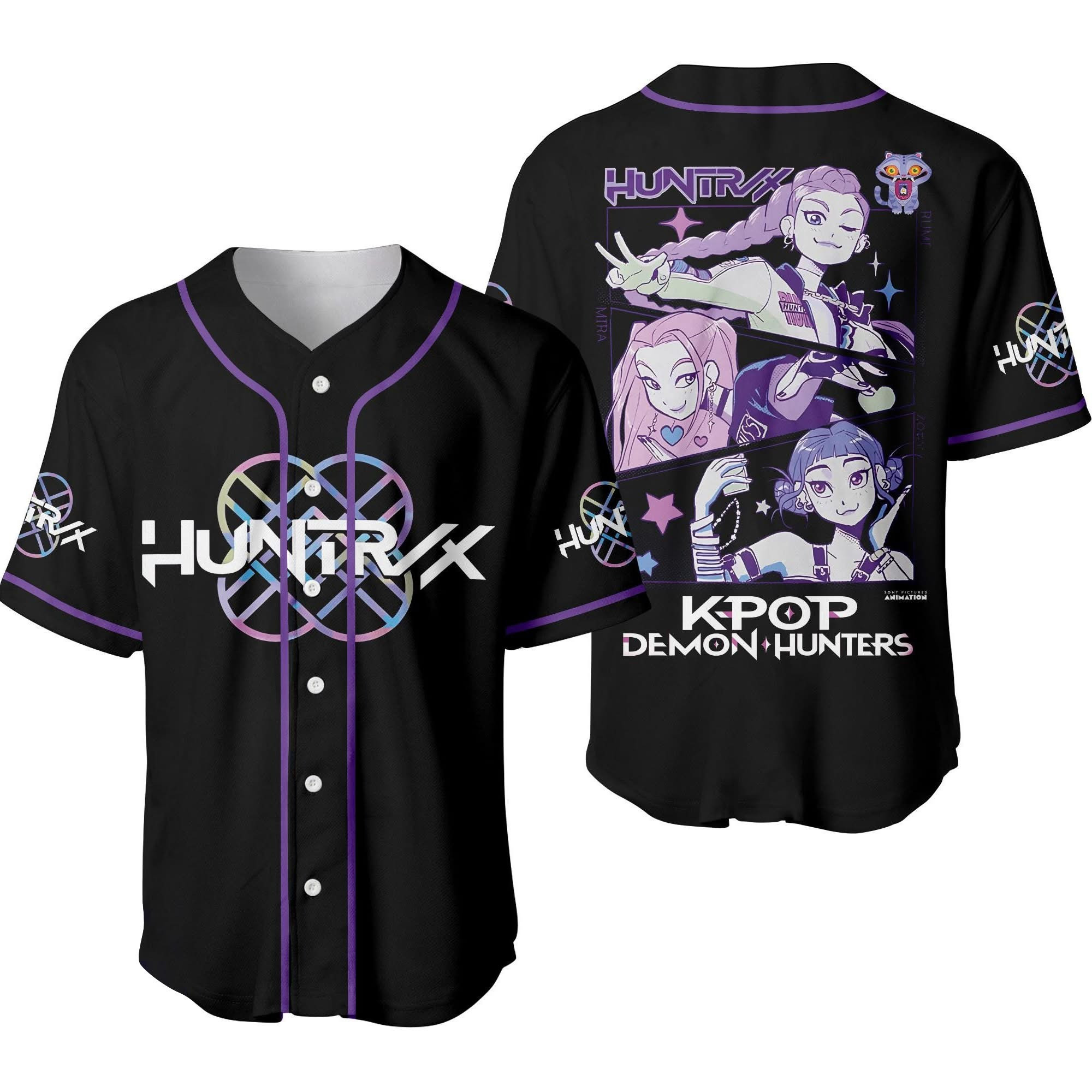 Huntrix K-Pop Demon Hunters Jersey KPop Demon Hunters Merch Clothing Fan Themed Gifts-1