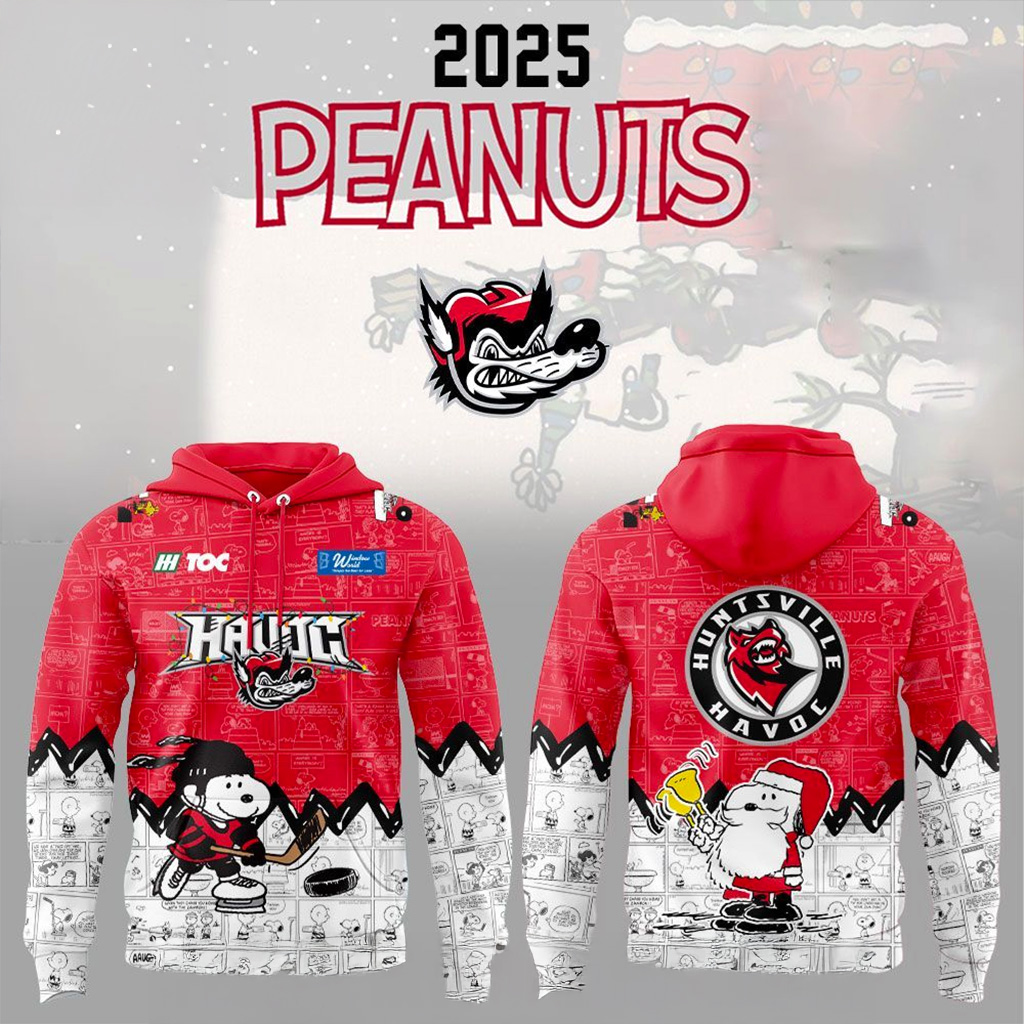 Huntsville Havoc Peanuts Charlie Brown 2025 Hoodie Christmas Gift Ideas For Hockey Lovers-1