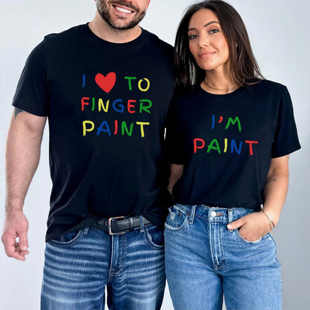 I Love To Finger Paint I'm Paint Couple Shirt Gifts For Wife Husband Gift Idea for Boyfriend-1